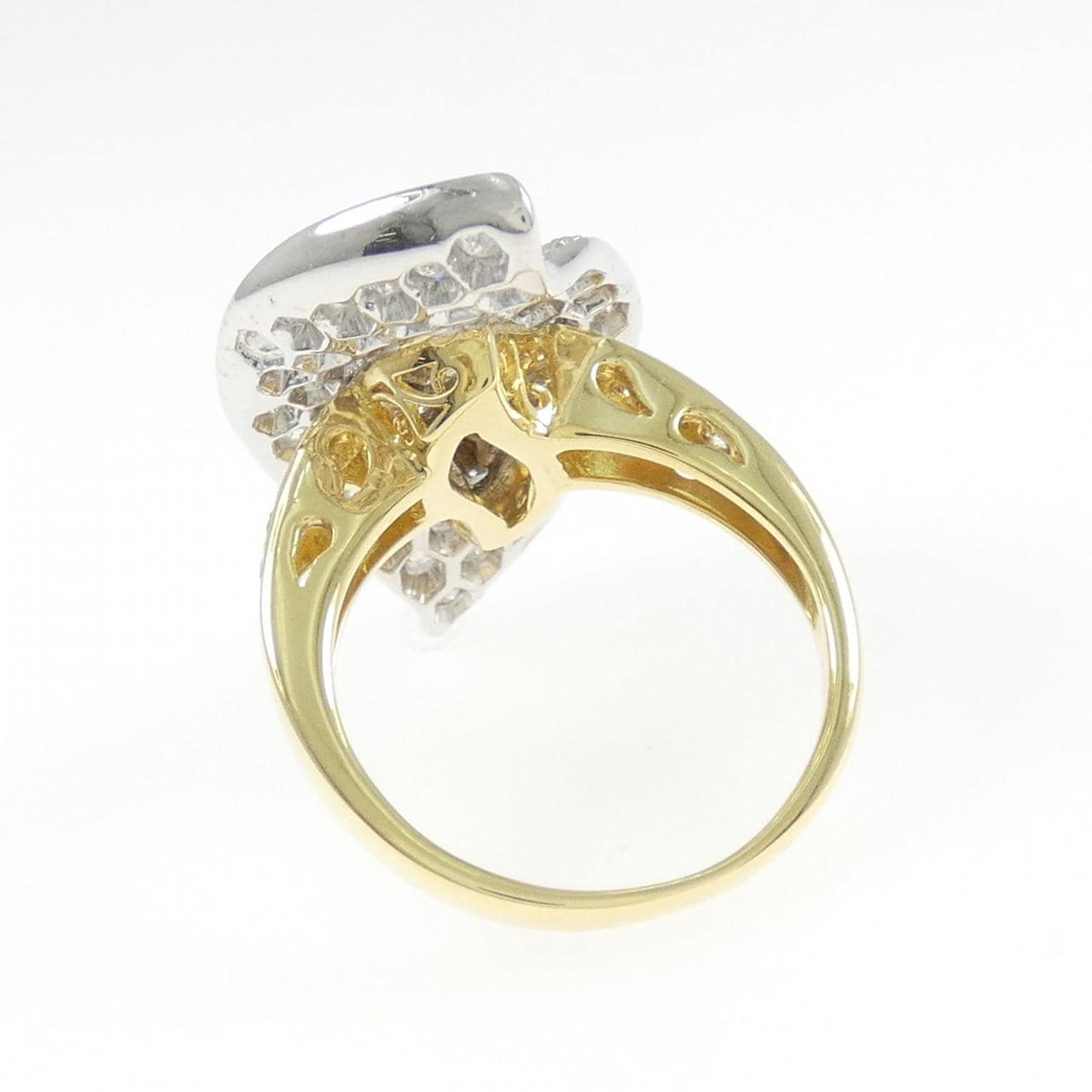 K18YG/K18WG パヴェ ダイヤモンド リング 1.55CT