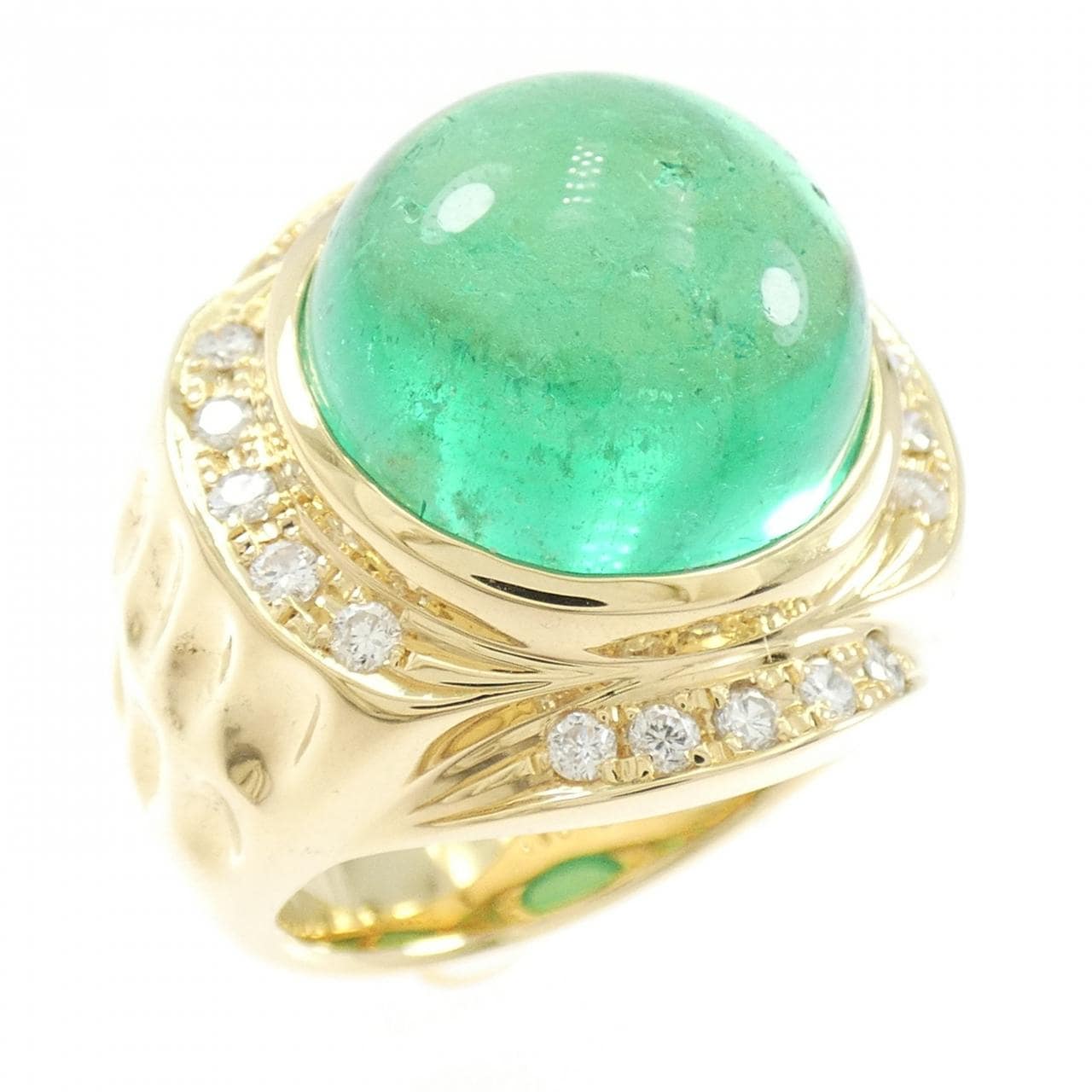 K18YG エメラルド リング 18.65CT