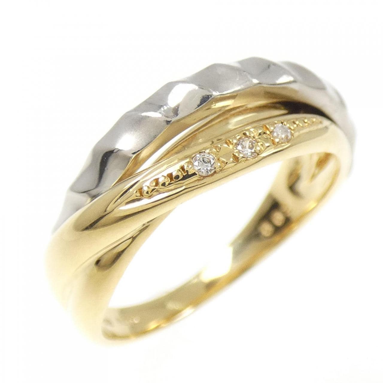 K18YG/PT900 ダイヤモンド リング 0.02CT