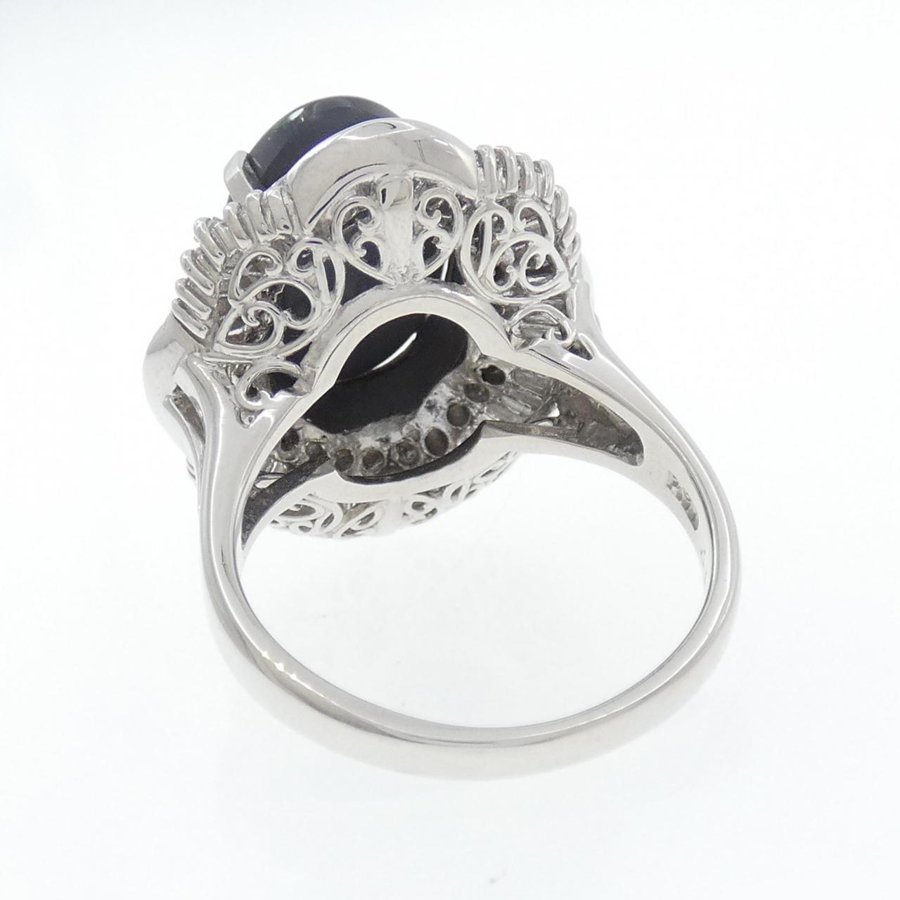 PT900 黑欧泊戒指，4.10克拉