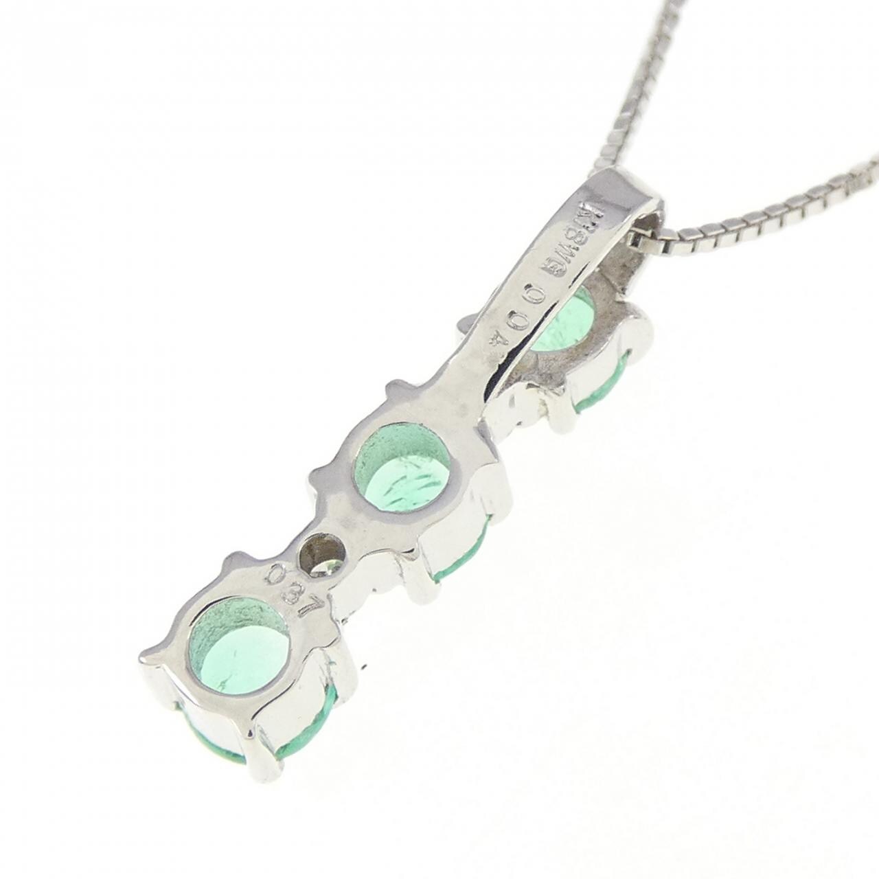 K18WG エメラルド ネックレス 0.37CT