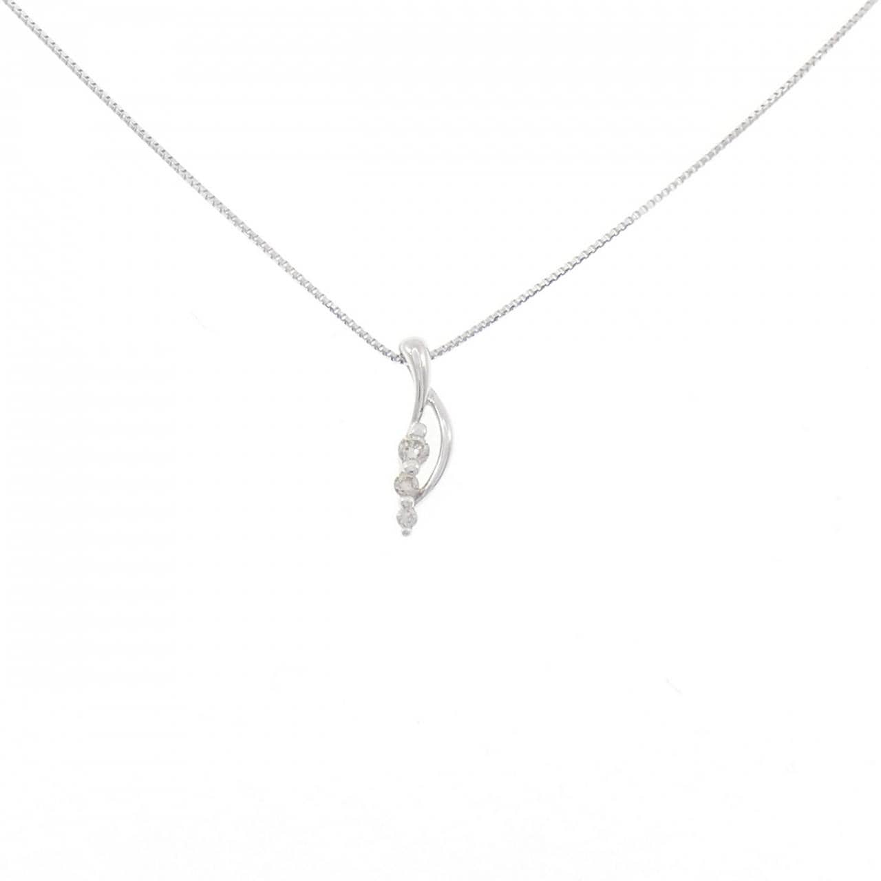 K18WG ダイヤモンド ネックレス 0.06CT