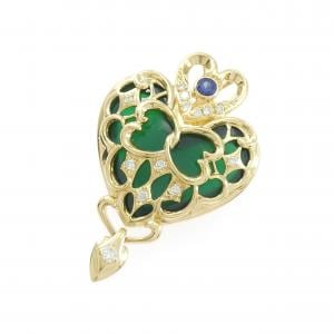 K18YG ハート カラーストーン ペンダント