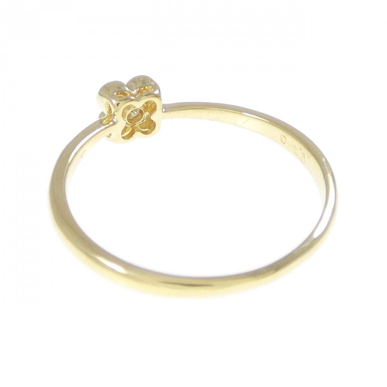 K18YG フラワー ダイヤモンド リング 0.10CT