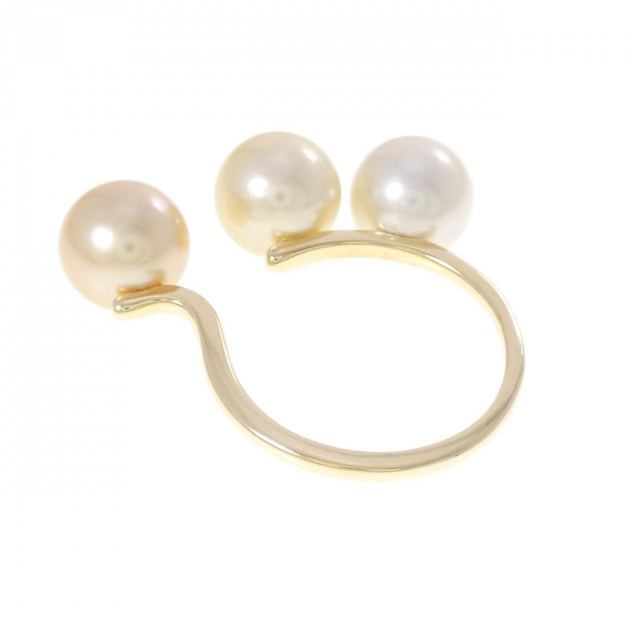 K18YG 白蝶パール リング 8.8mm