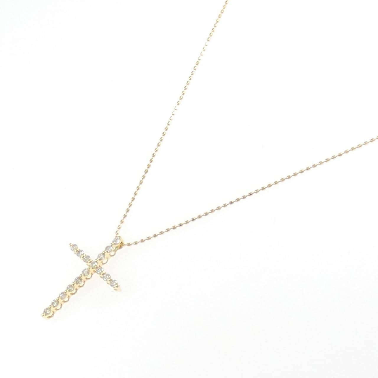 K18YG クロス ダイヤモンド ネックレス 0.25CT