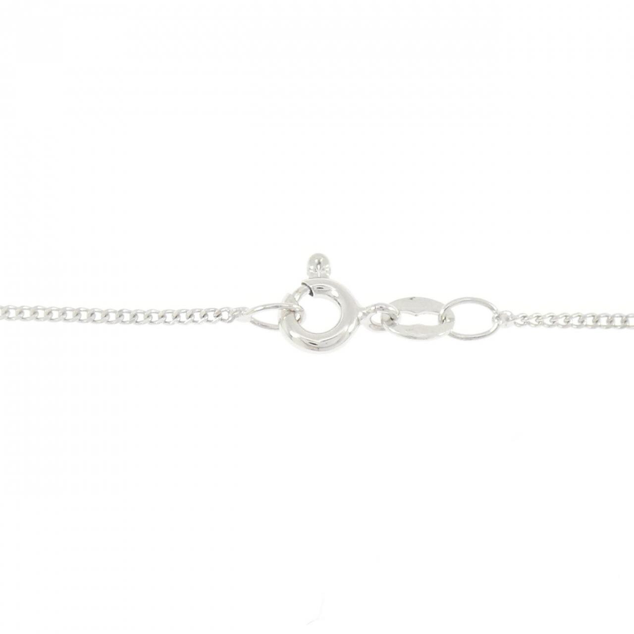 K18WG/750WG イニシャルR ダイヤモンド ネックレス 0.18CT