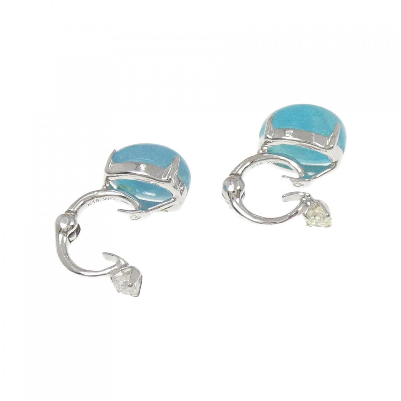 K18WG 2WAY トルマリン イヤリング 2.60CT