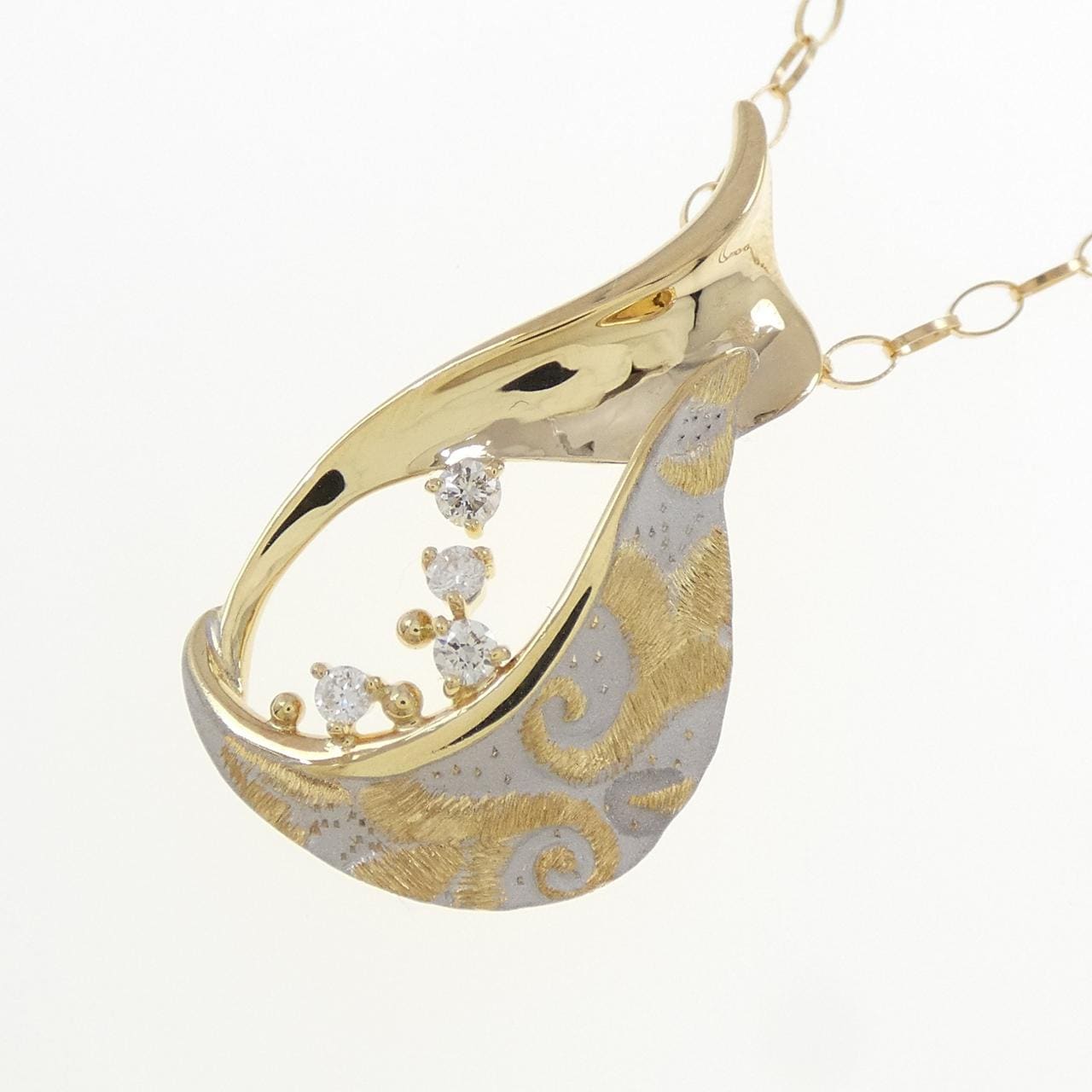 K18YG/K18WG/750YG ダイヤモンド ネックレス 0.16CT