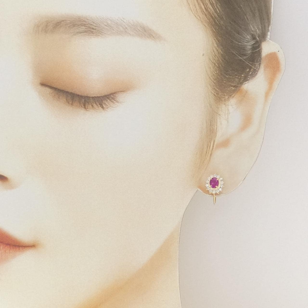 K18YG ルビー イヤリング 0.85CT