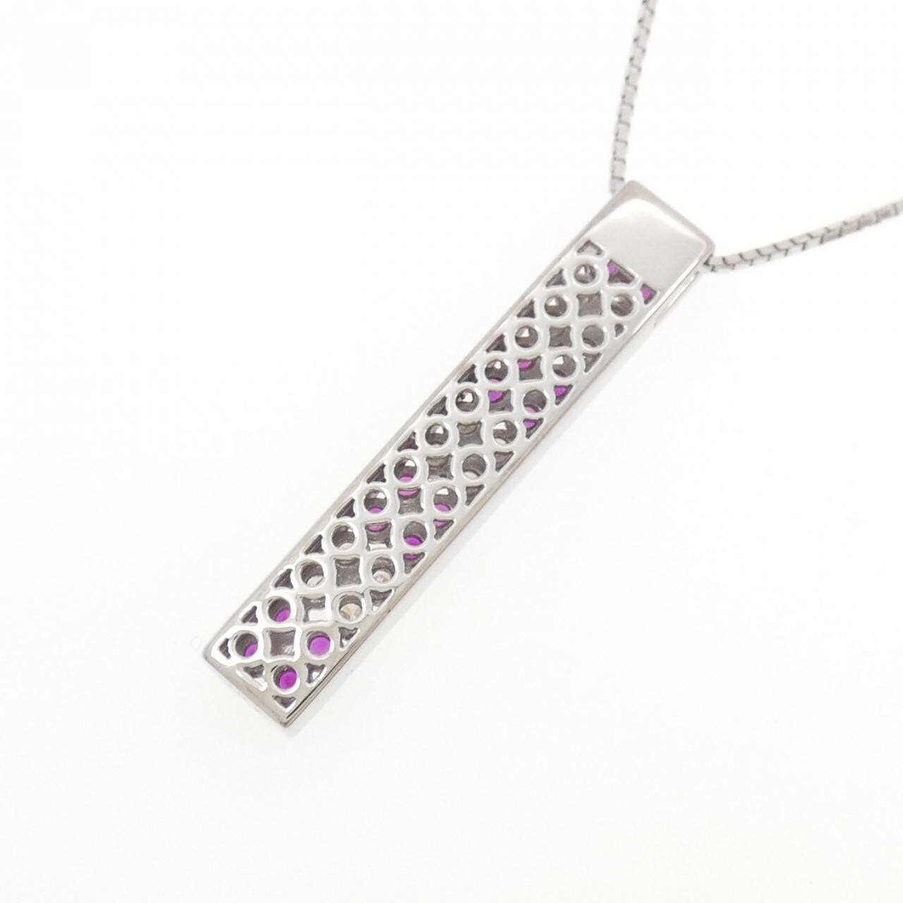 K18WG ルビー ネックレス 1.20CT