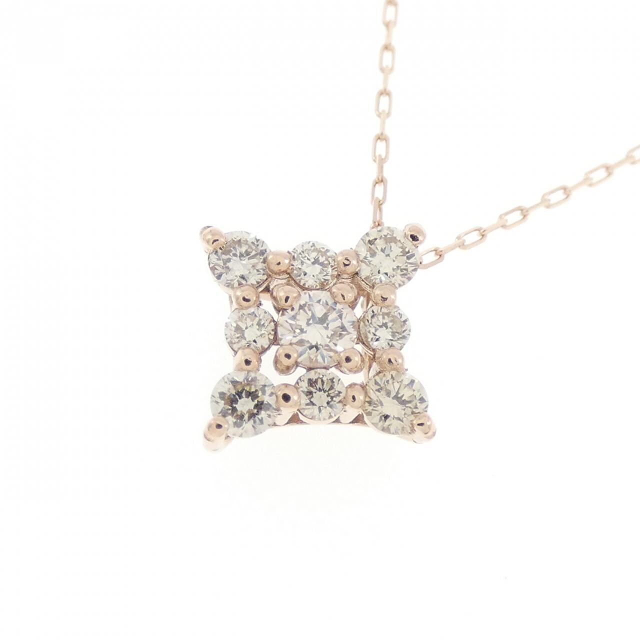 【新品】K10PG ダイヤモンド ネックレス 0.20CT