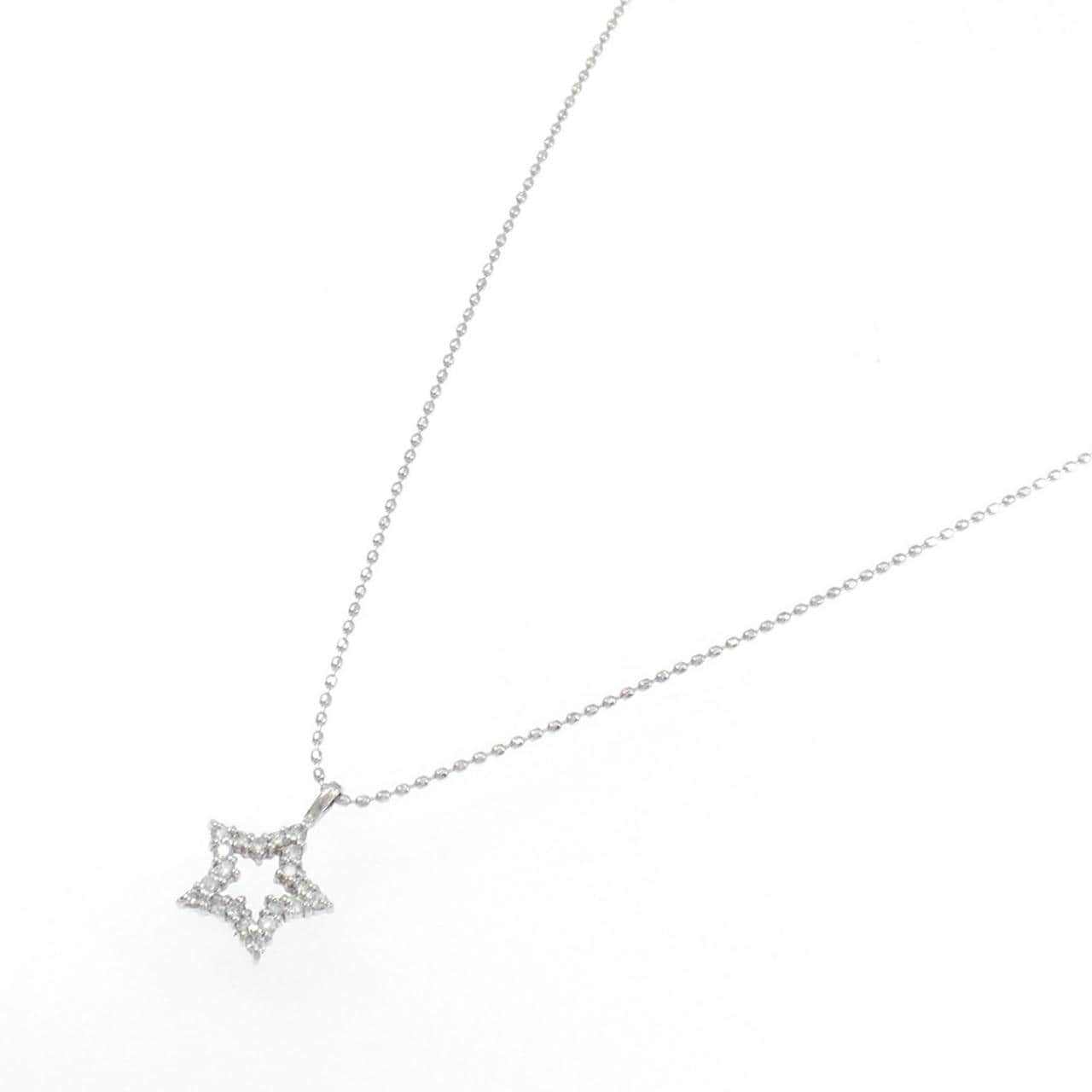 K18WG スター ダイヤモンド ネックレス 0.13CT
