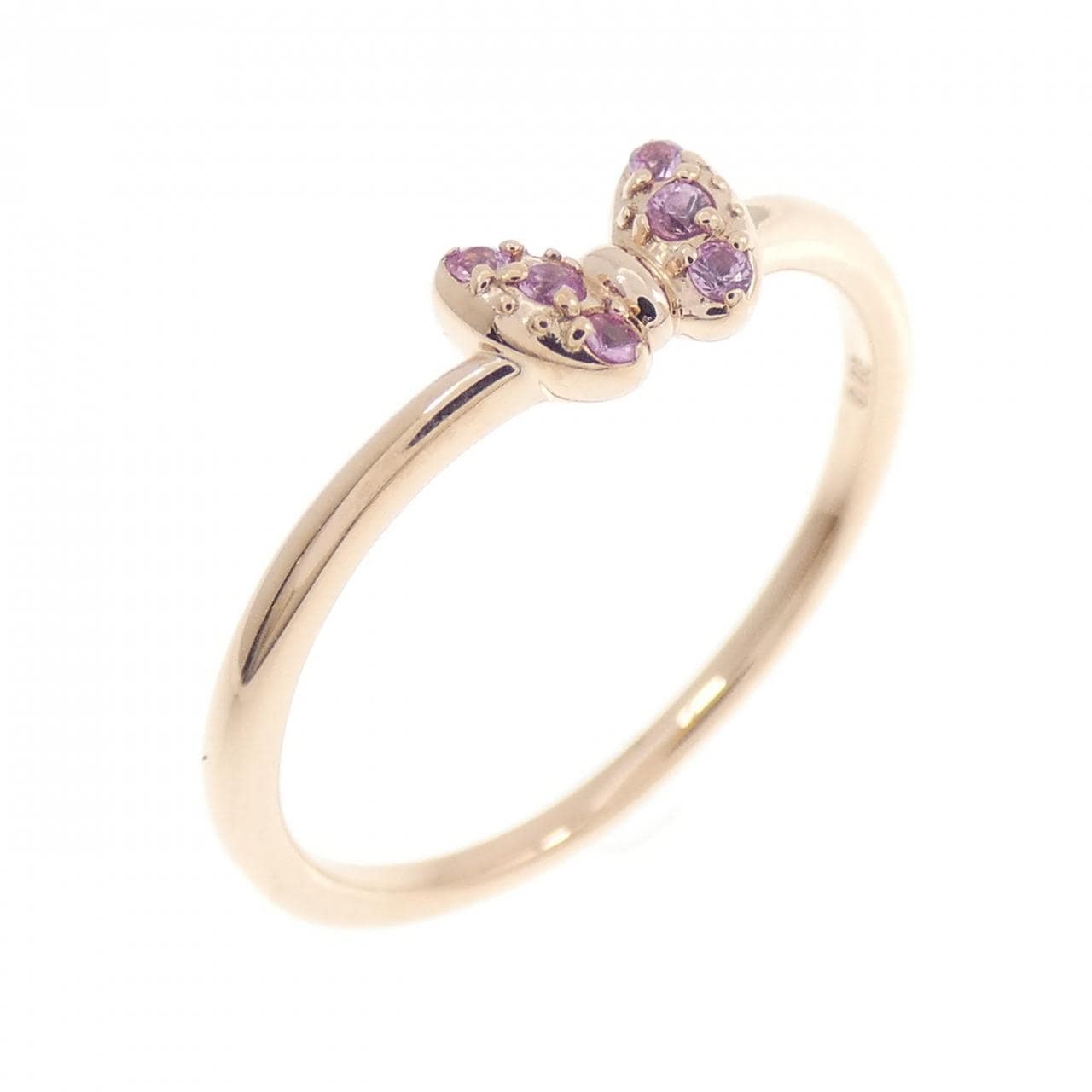 K10PG リボン サファイヤ リング 0.03CT