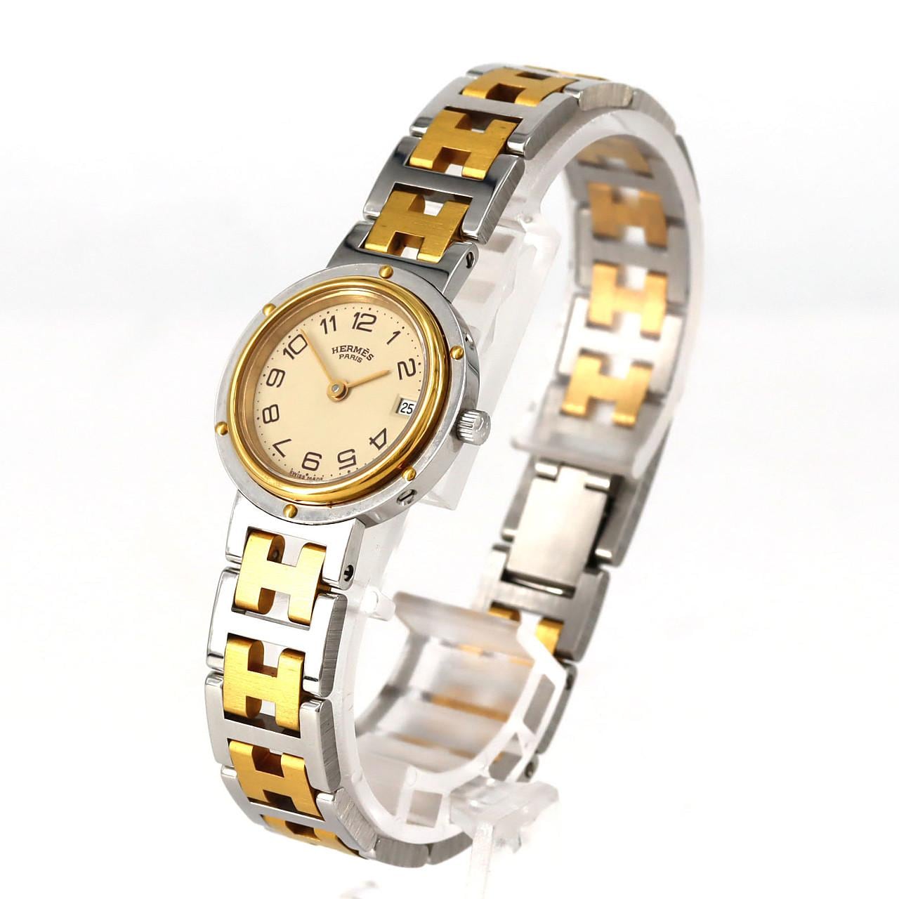 【ノーメンテナンス特価】エルメス クリッパー コンビ SSxYG クォーツ