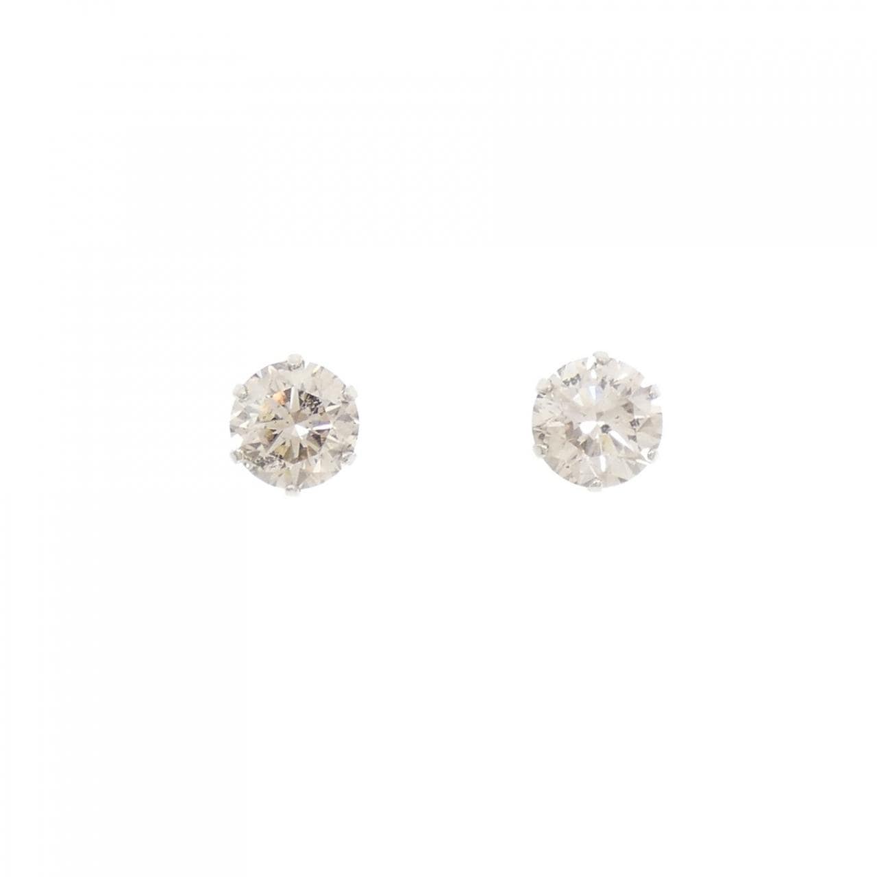 PT900 Solitaire Diamond Earrings 2.00CT