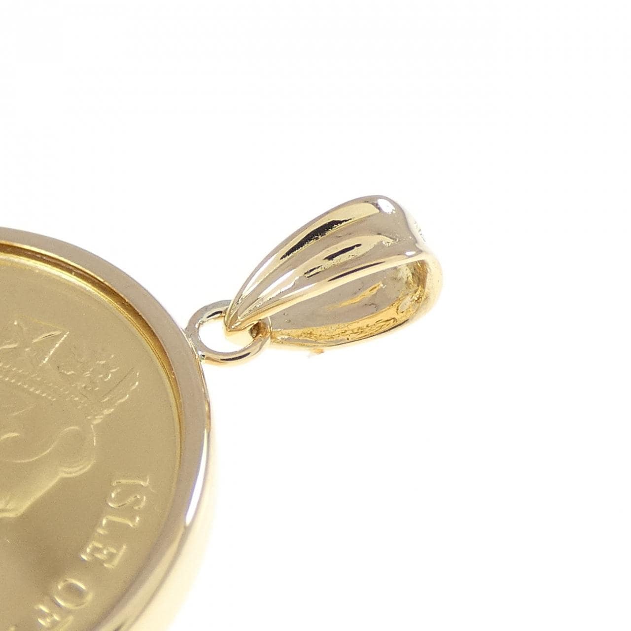 K18YG(枠) コイン ペンダント