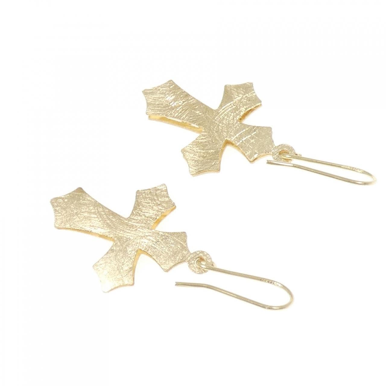 10KTYG クロス ピアス