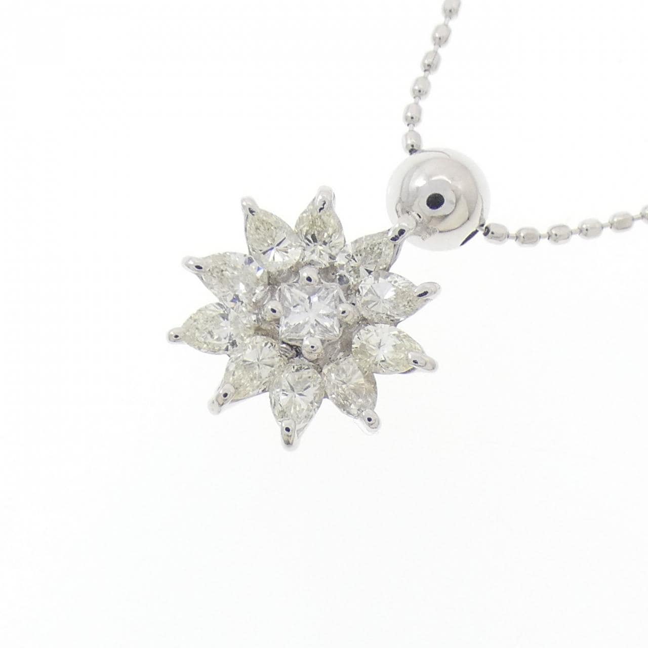 Pt900/K18WG ダイヤモンド ネックレス 0.51CT