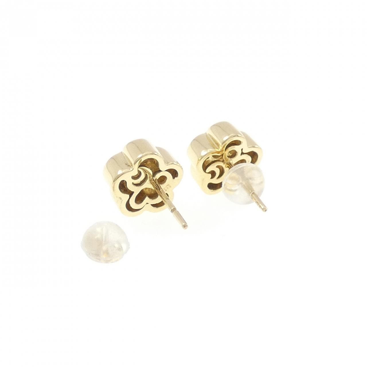 K18YG フラワー ダイヤモンド ピアス