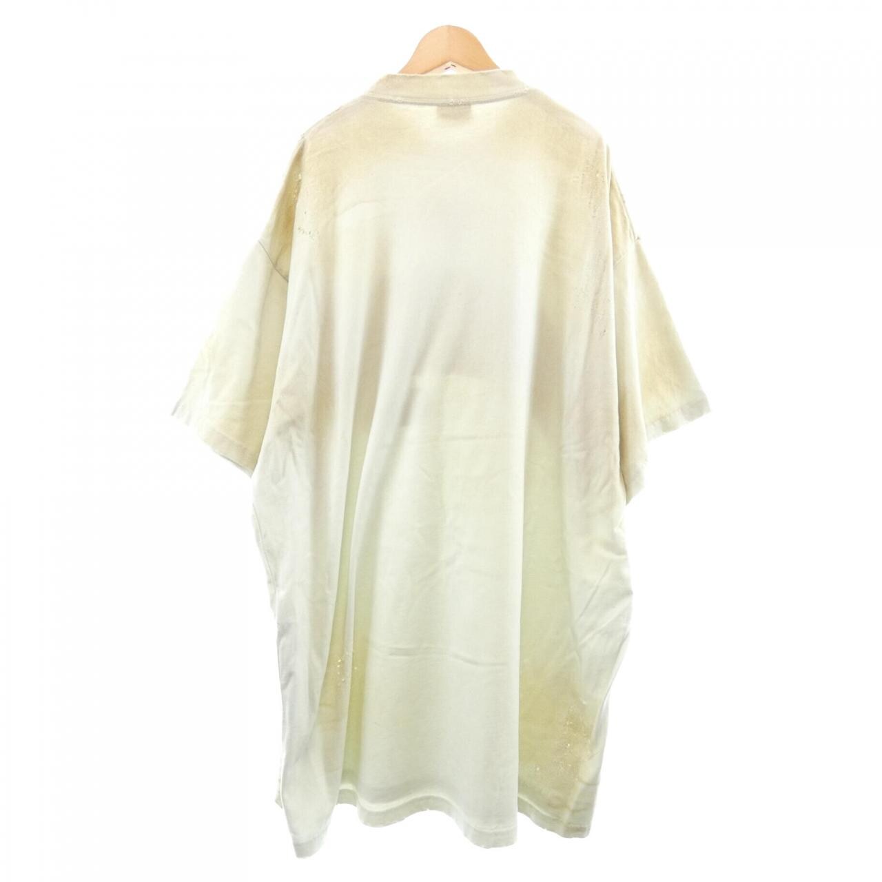 バレンシアガ BALENCIAGA クラッシュダスト加工ワッペンTシャツ 739028 TOVN2 UNISEX Tシャツ