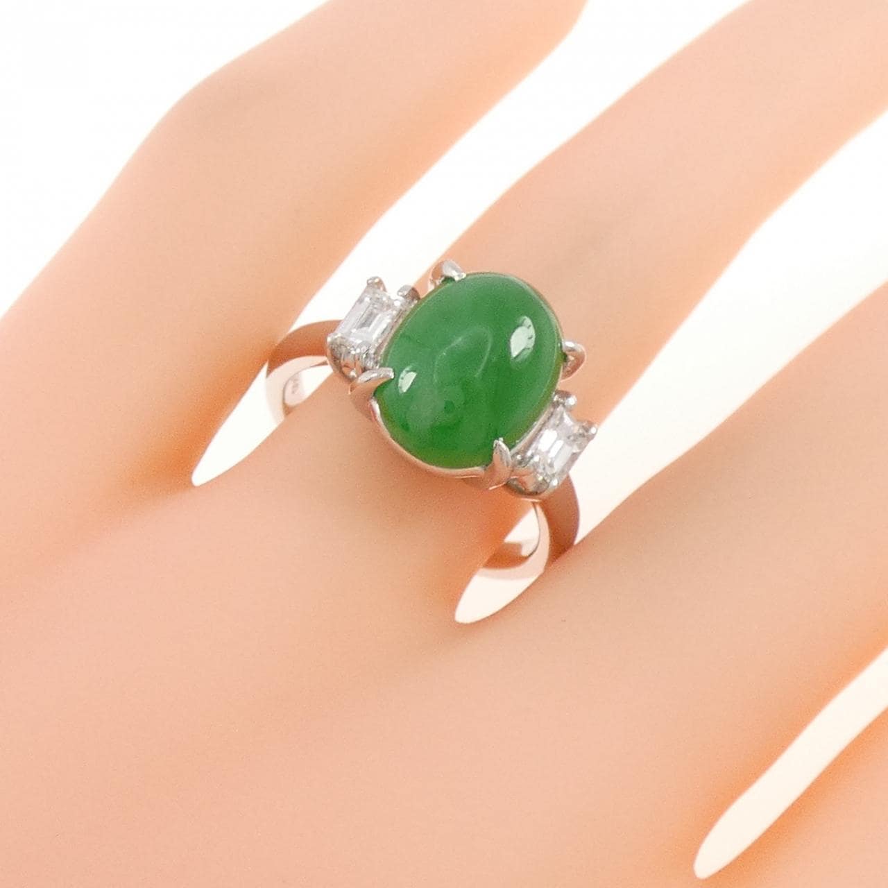 PT900 ヒスイ リング 4.66CT