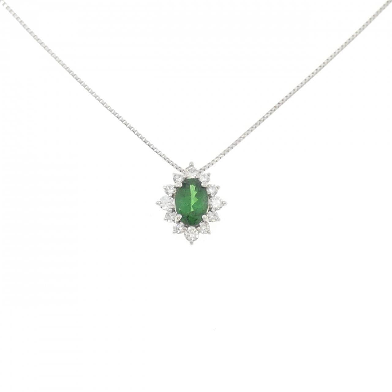 PT950/PT850 グリーンガーネット ネックレス 0.50CT