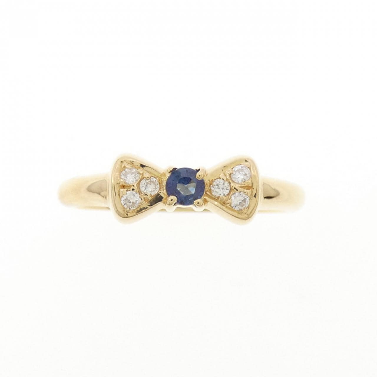 18KYG リボン サファイヤ リング