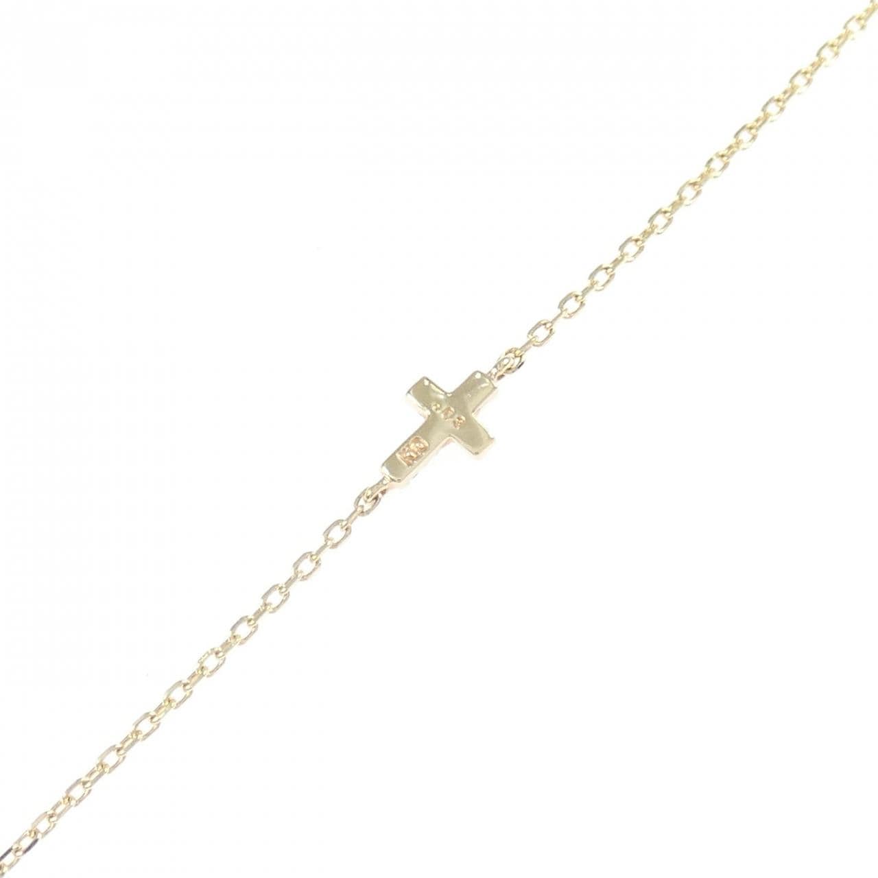 K10YG クロス ダイヤモンド ブレスレット 0.03CT