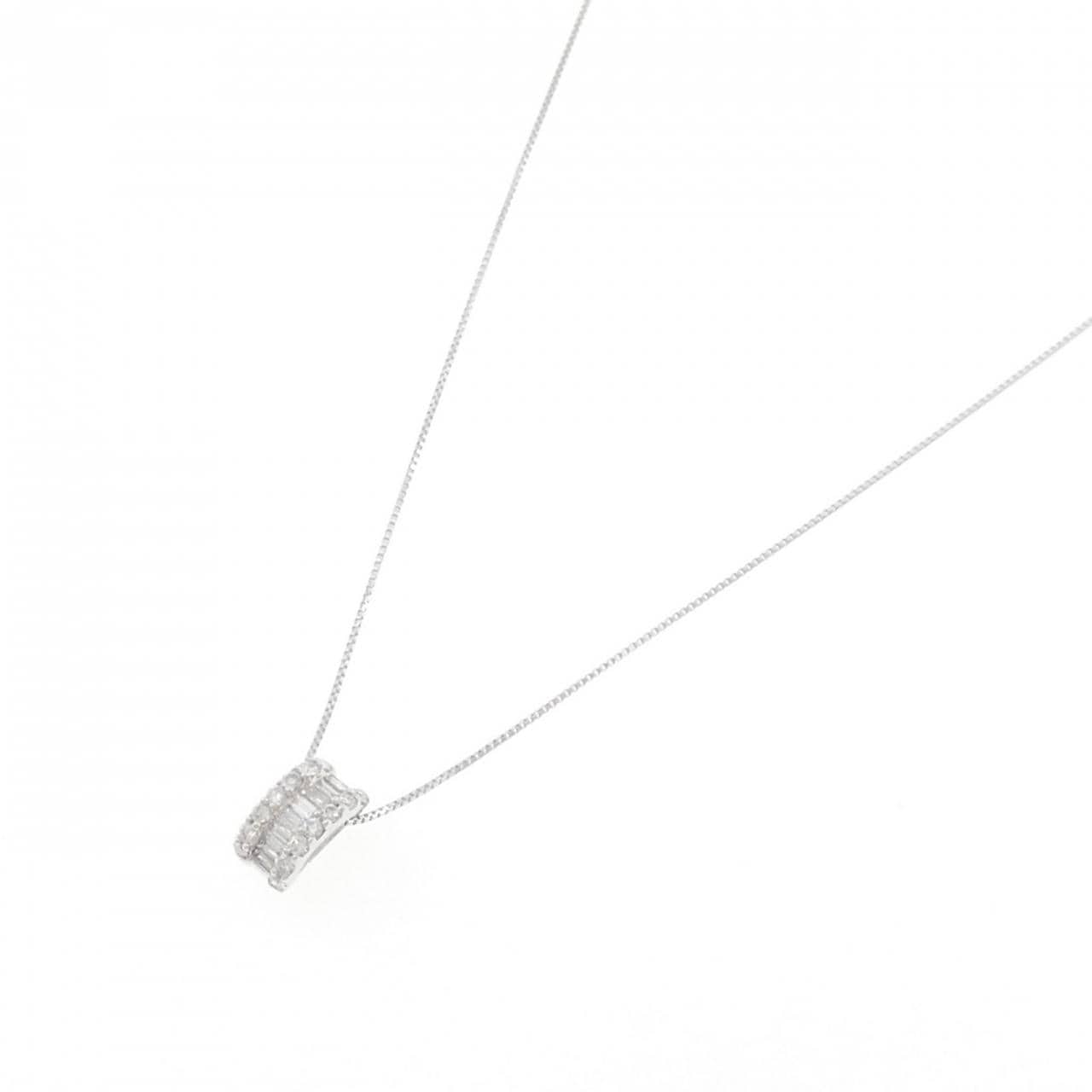 750WG/K18WG ダイヤモンド ネックレス 0.37CT