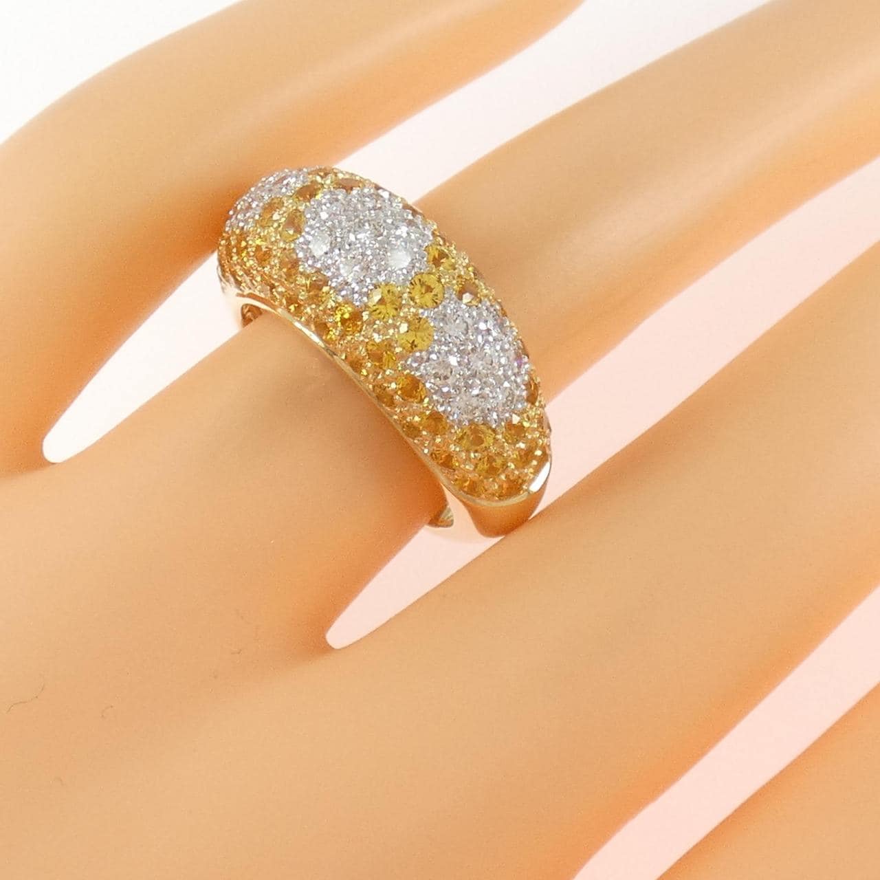 18YGYG/18KWG サファイヤ リング 2.09CT