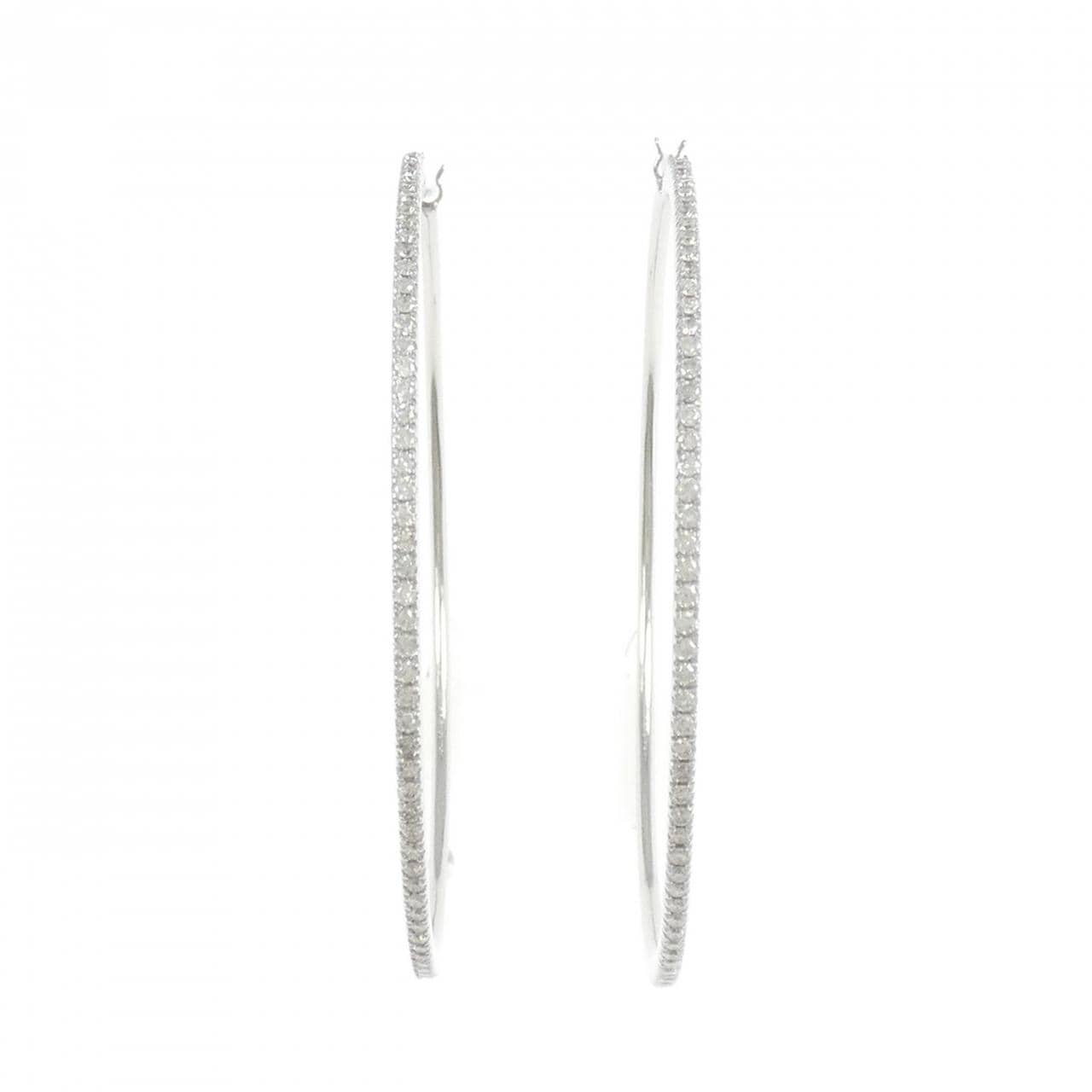 K14WG ダイヤモンド フープ ピアス 0.56CT