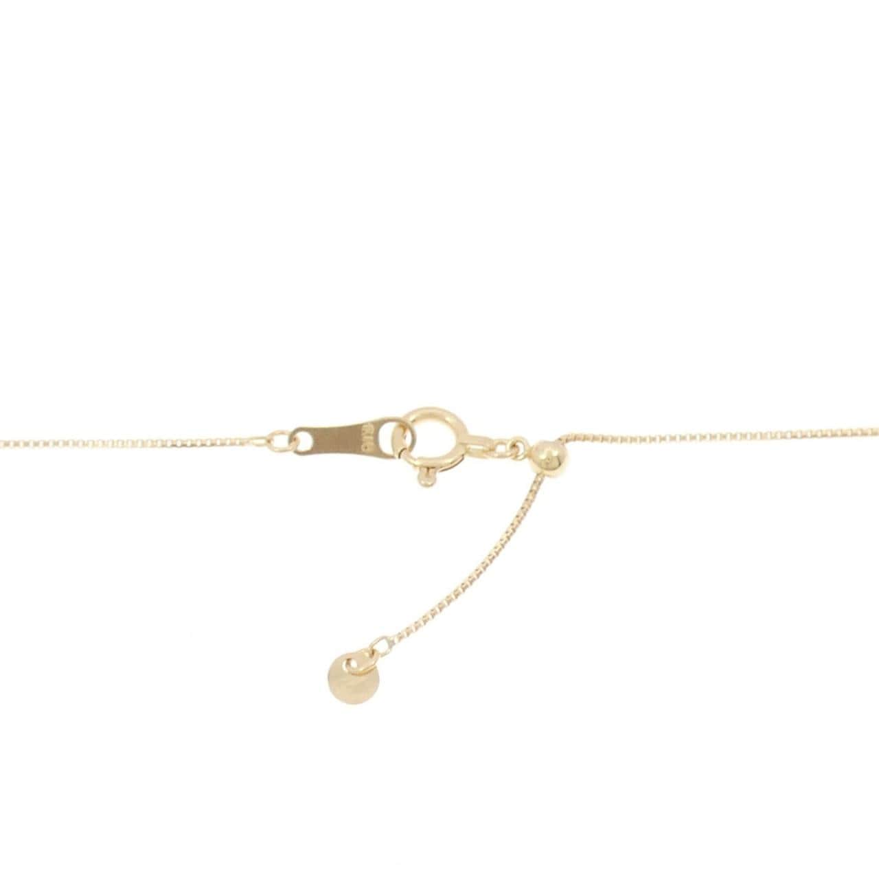 18K Yellow Gold Horseshoe Diamond Necklace 0.12CT