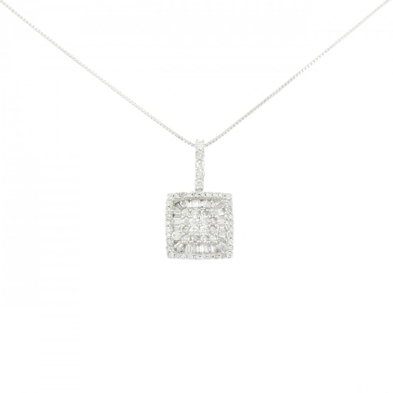 K18WG ダイヤモンド ネックレス 0.65CT