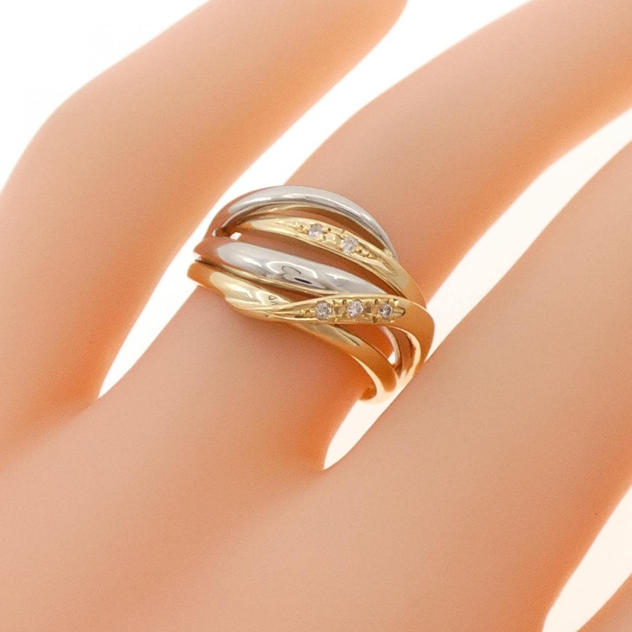 K18YG/PT900 ダイヤモンド リング 0.03CT