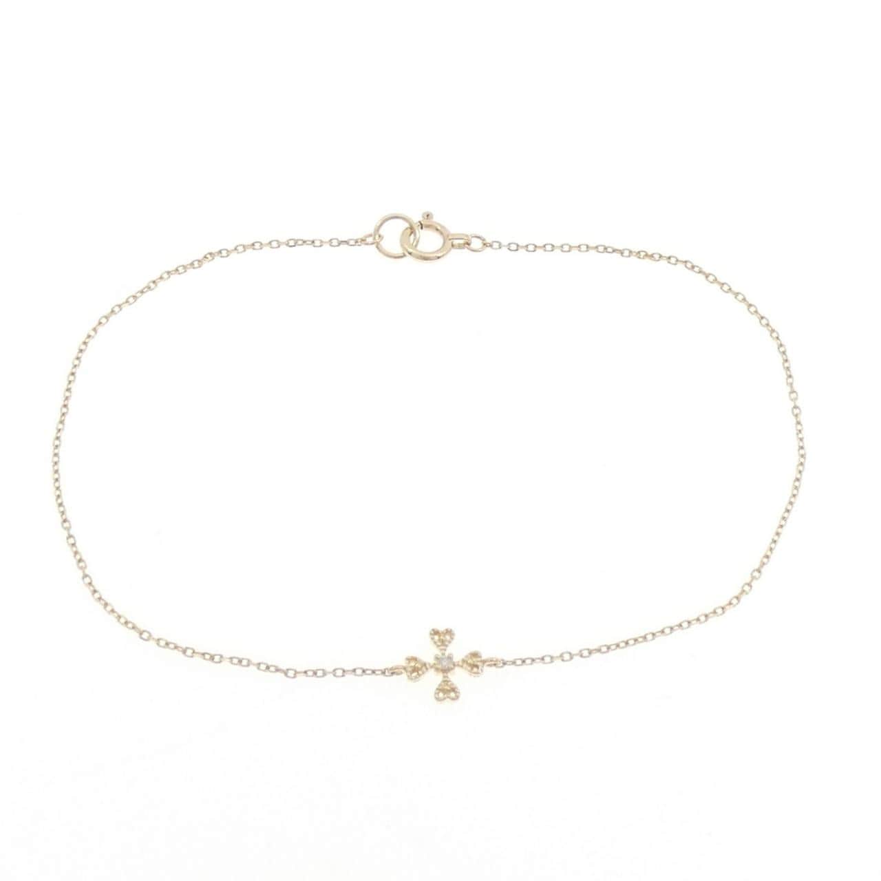 K10YG ハート ダイヤモンド ブレスレット