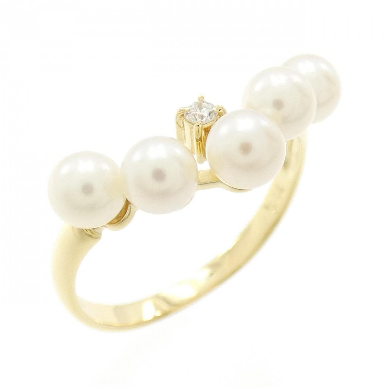 K18YG Akoya pearl ring