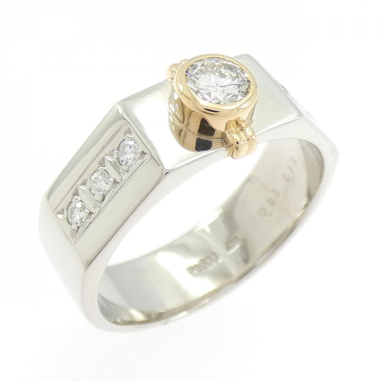 K18YG/PT900 ダイヤモンド リング 0.33CT
