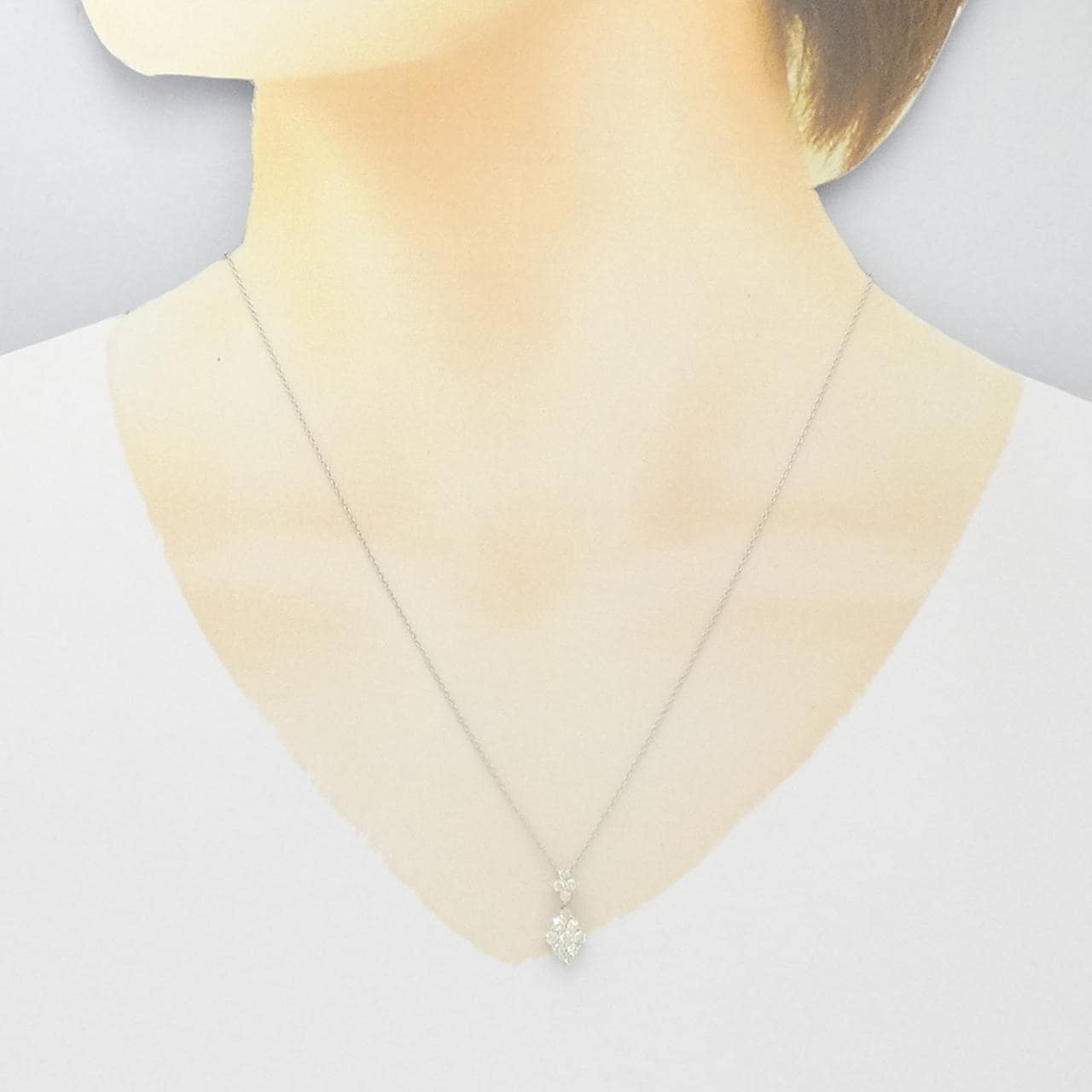 K18WG ダイヤモンド ネックレス 0.45CT