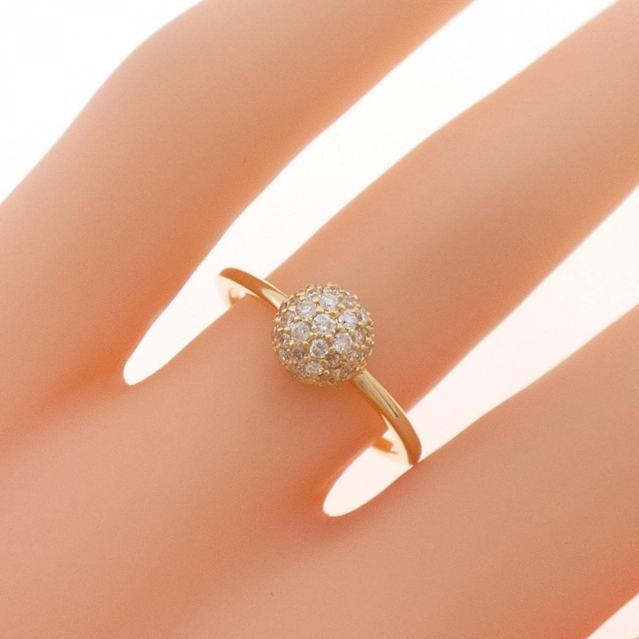 【リメイク】K18YG パヴェ ダイヤモンド リング 0.30CT