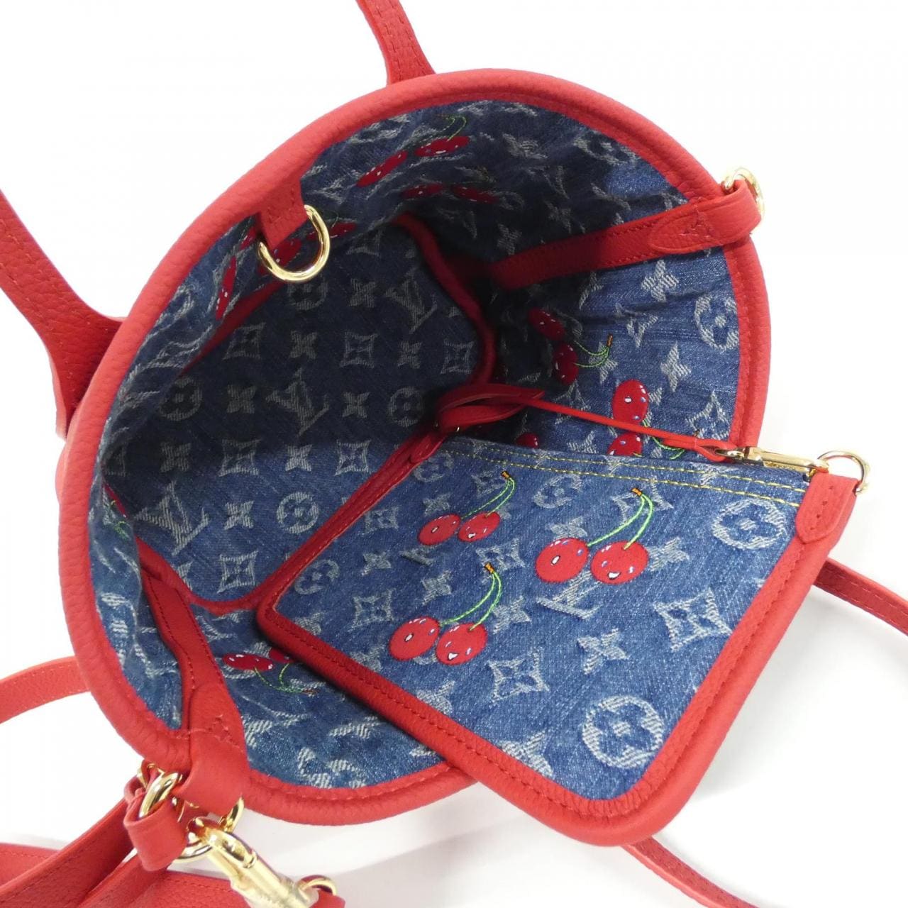 ルイヴィトン モノグラム チェリー デニム(LV X TM) ネヴァーフル インサイドアウトBB M14997 バッグ