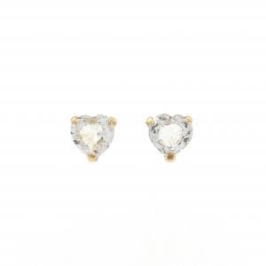 【新品】K18YG ハート ホワイトサファイヤ ピアス 0.60CT