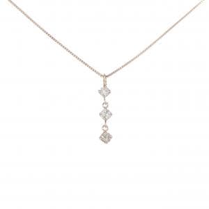 K10PG スリーストーン ダイヤモンド ネックレス 0.15CT