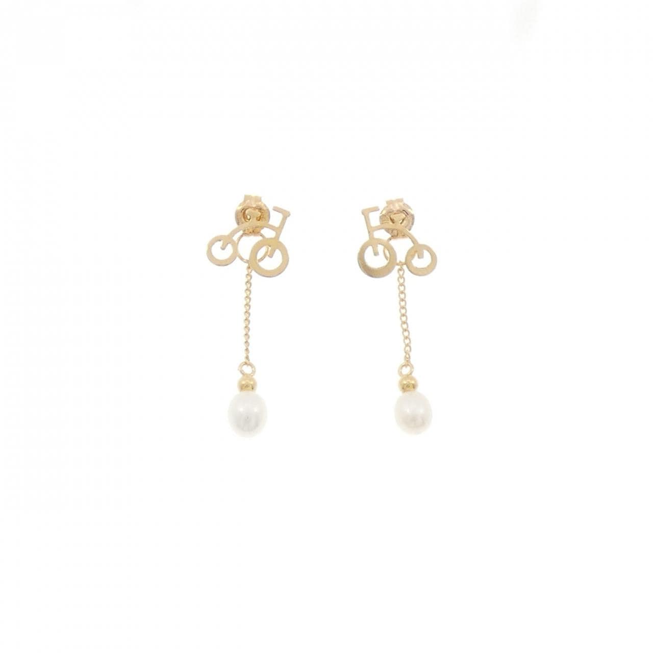 K18YG 淡水パール ピアス 3.6mm