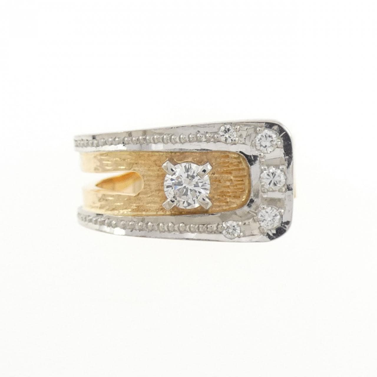 K18YG/PT ダイヤモンド リング 0.16CT