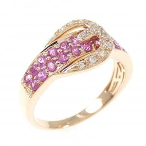K18PG ベルト サファイヤ リング 0.80CT