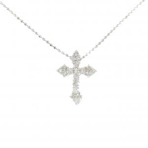 K18WG クロス ダイヤモンド ネックレス 0.30CT