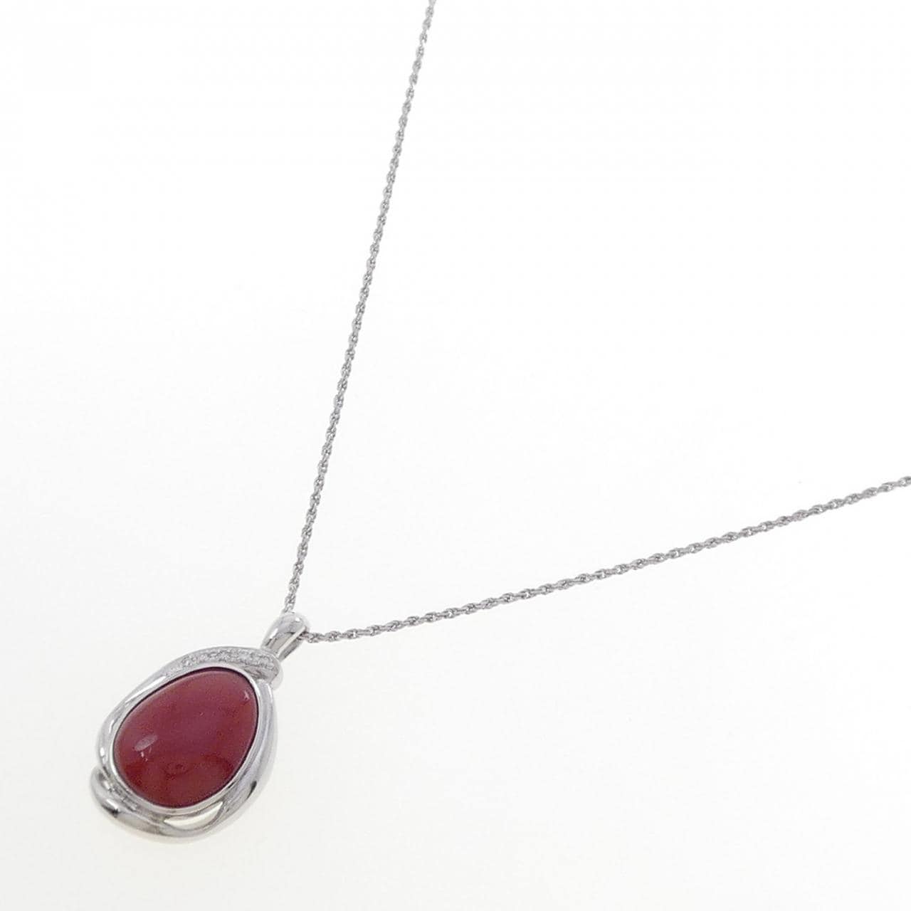 PT900/PT850 サンゴ ネックレス 5.92CT