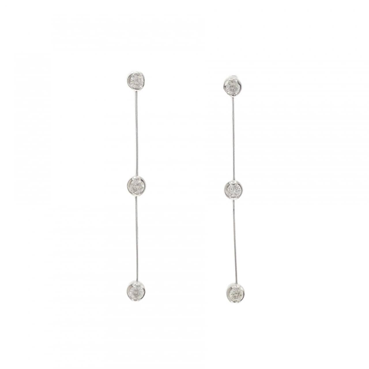 K18WG ダイヤモンド ピアス 0.24CT