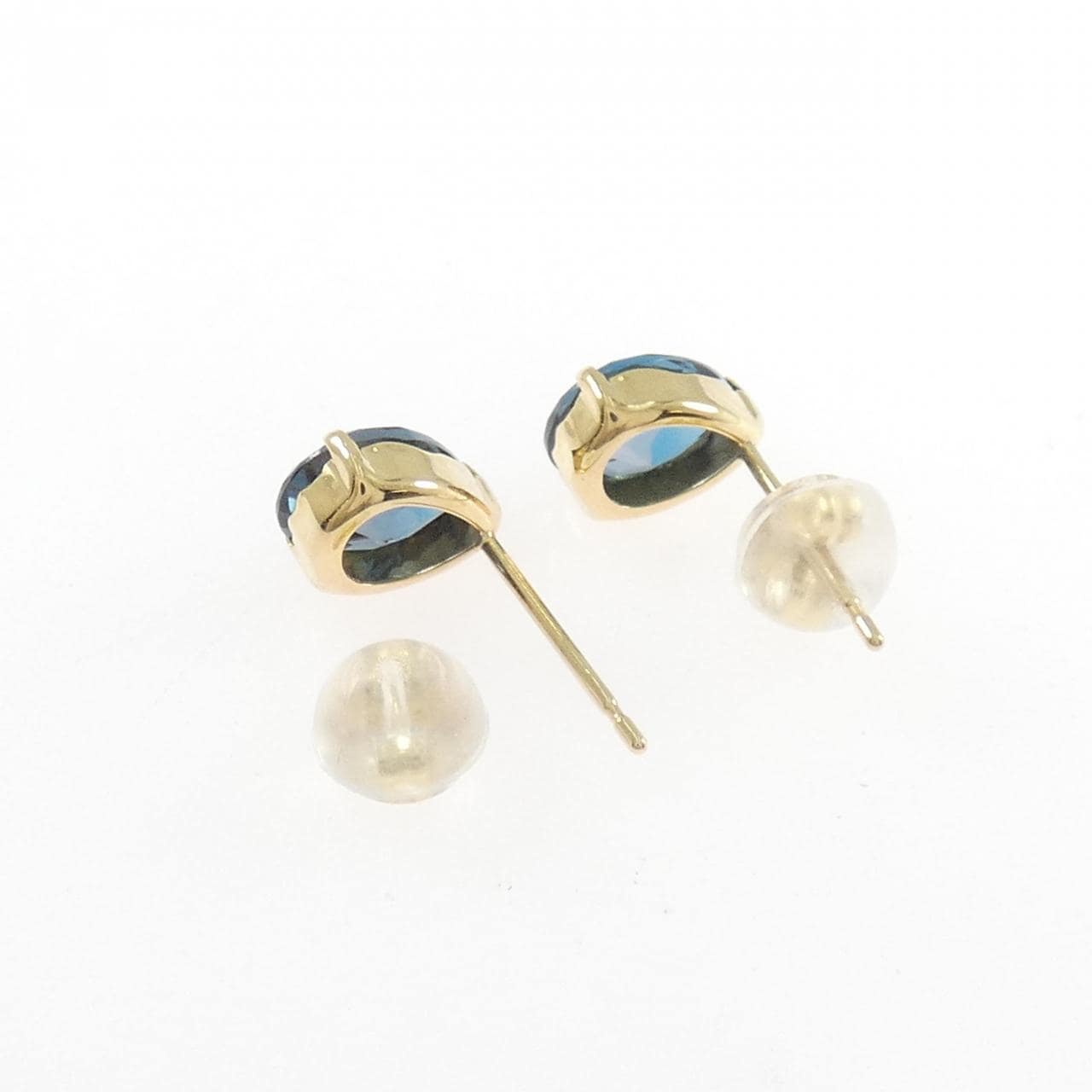 K18YG ブルートパーズ ピアス 1.60CT